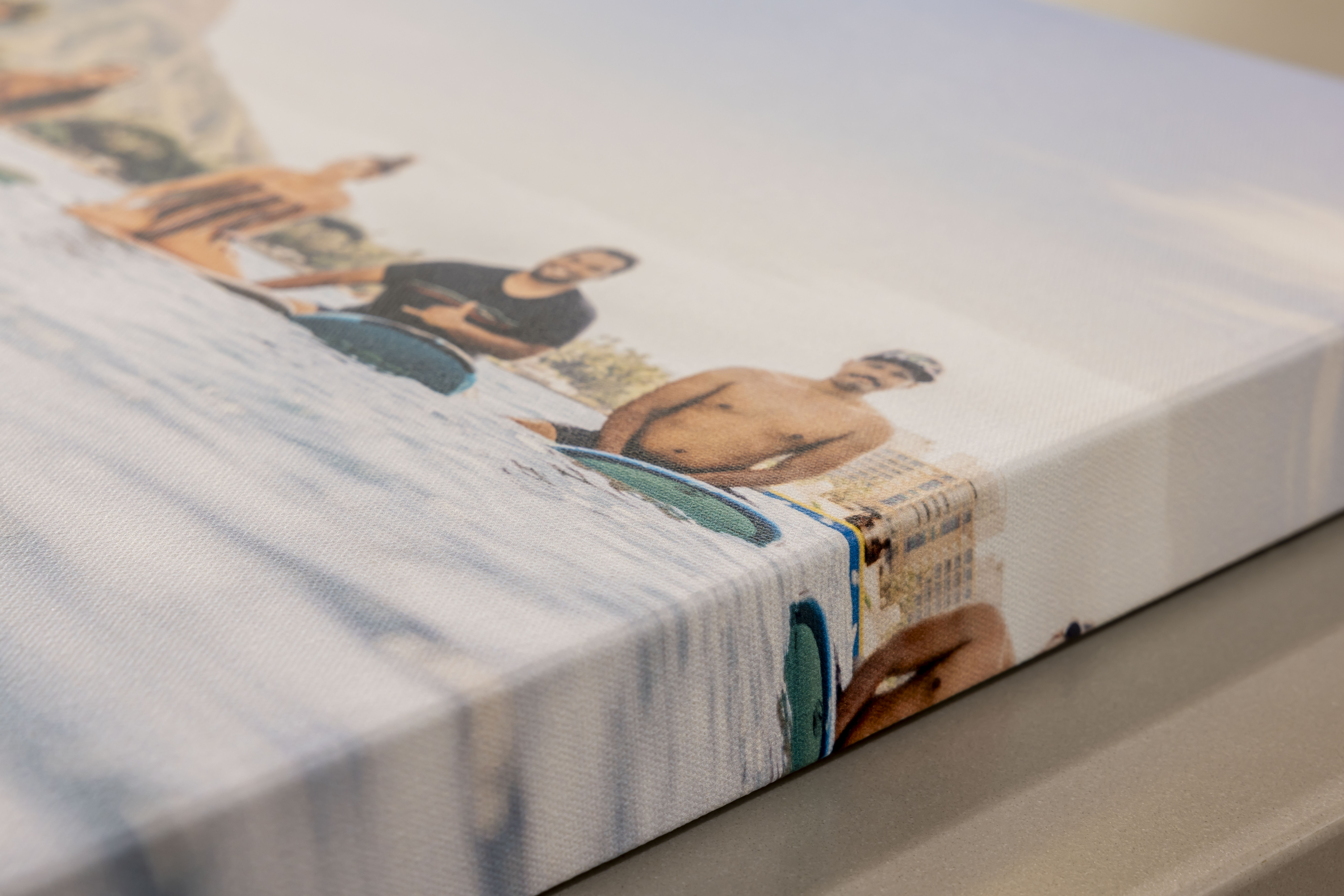 Canvas print displayed on a living room wall