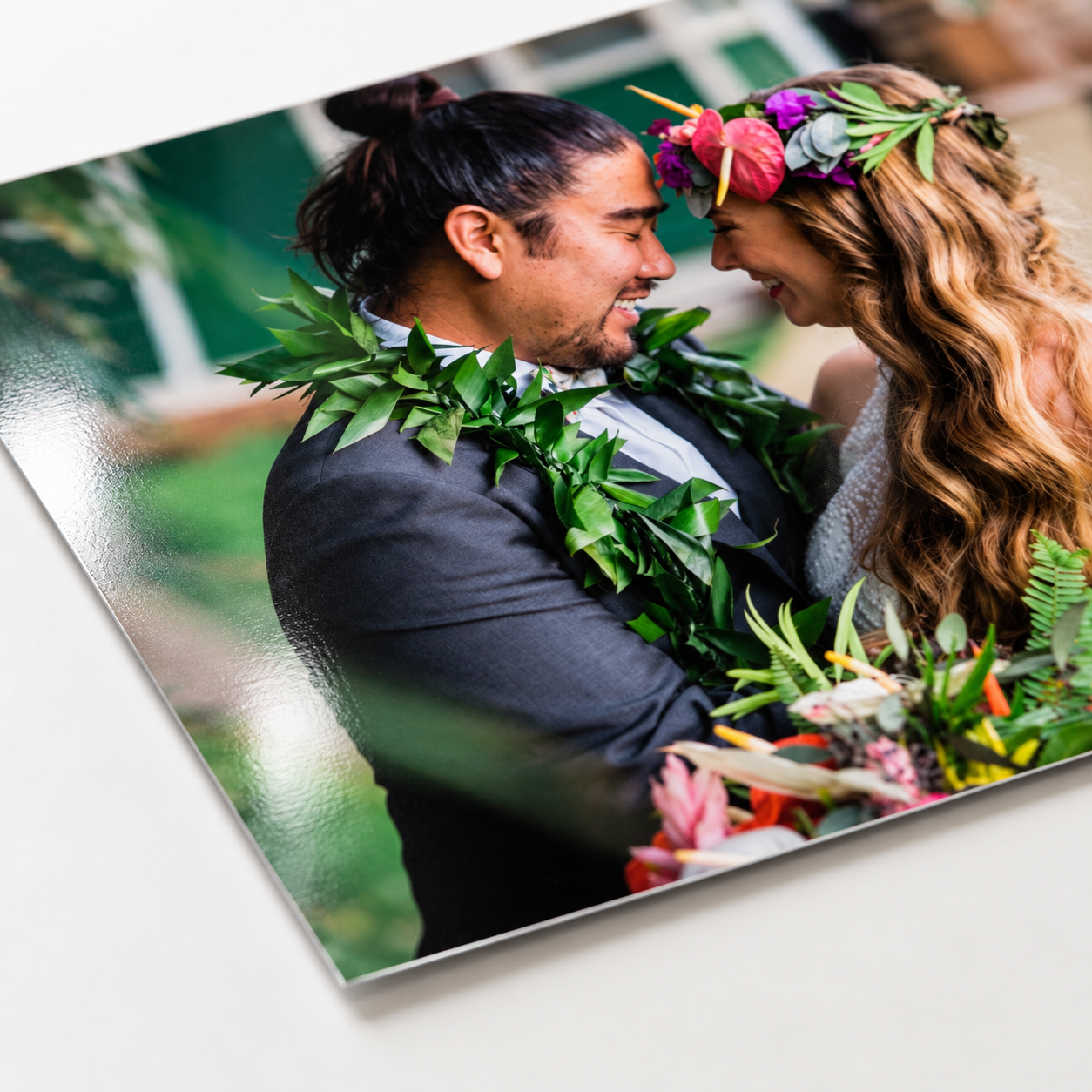 Close up of a semi-gloss print showing color and finish quality