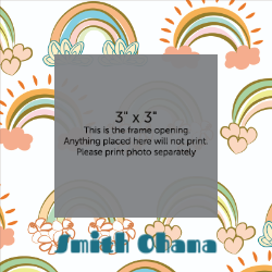 Boho Rainbow Picture Frame 3x3