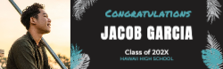 Tropical Modern Graduation Vinyl Banner 8x2.5