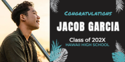 Tropical Modern Graduation Vinyl Banner 8x4