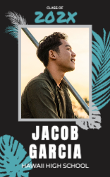 Tropical Modern Graduation Vinyl Banner 2.5x4
