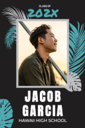 Tropical Modern Graduation Vinyl Banner 4x6