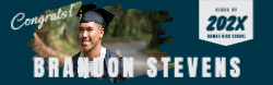 Bold Portrait Graduation Vinyl Banner 8x2.5