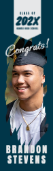 Bold Portrait Graduation Vinyl Banner 2.5x8
