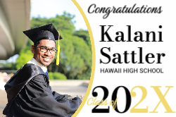 Half Moon Graduation Foamcore Sign 30x20