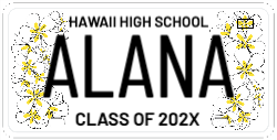 Plumeria License Plate