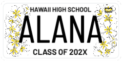 Plumeria License Plate