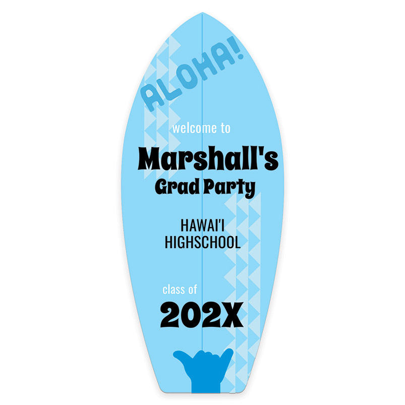 Aloha Grad Party Surfboard Foamcore Sign