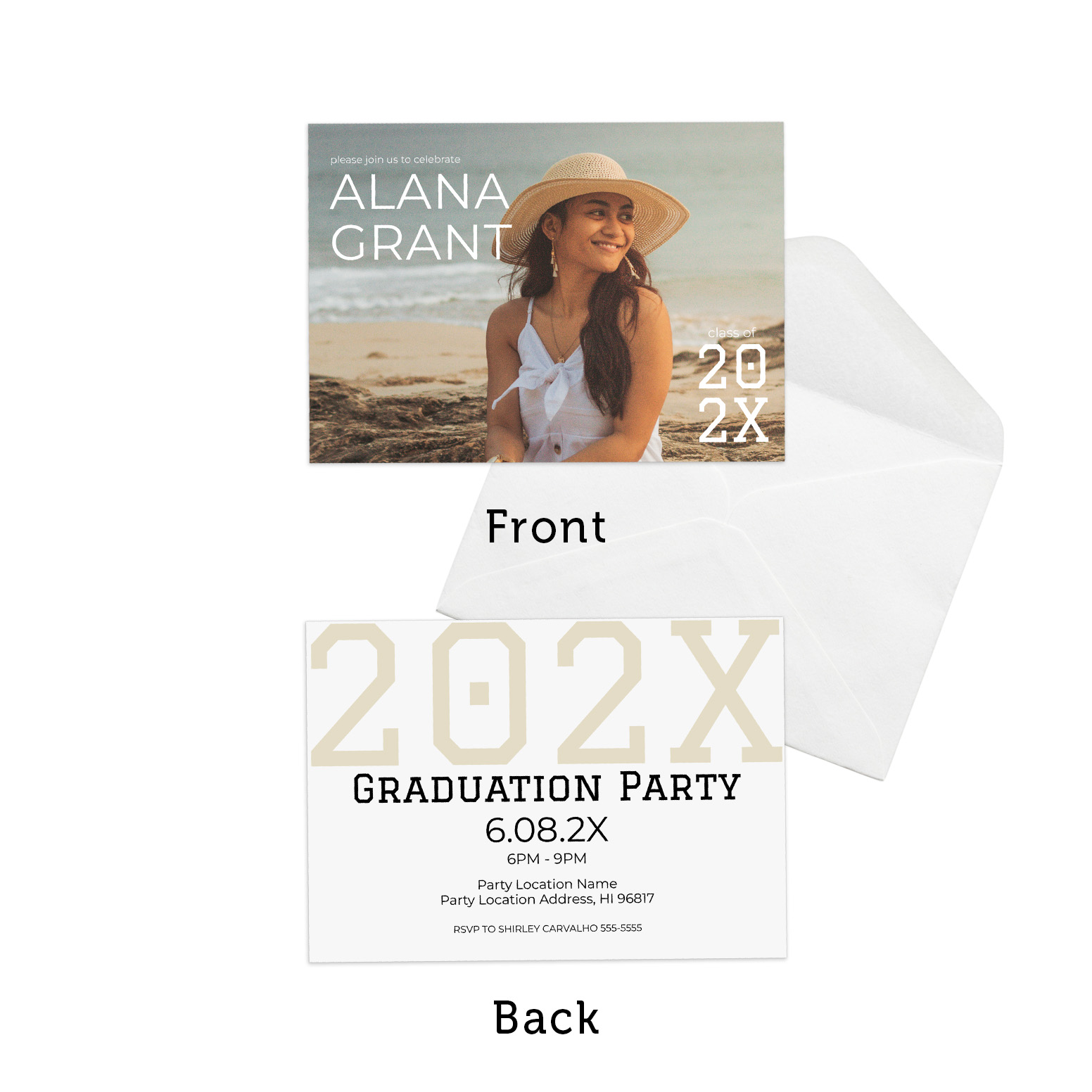 Big Year Graduation Party 2-Sided Invitation 5"x7" Set of 25