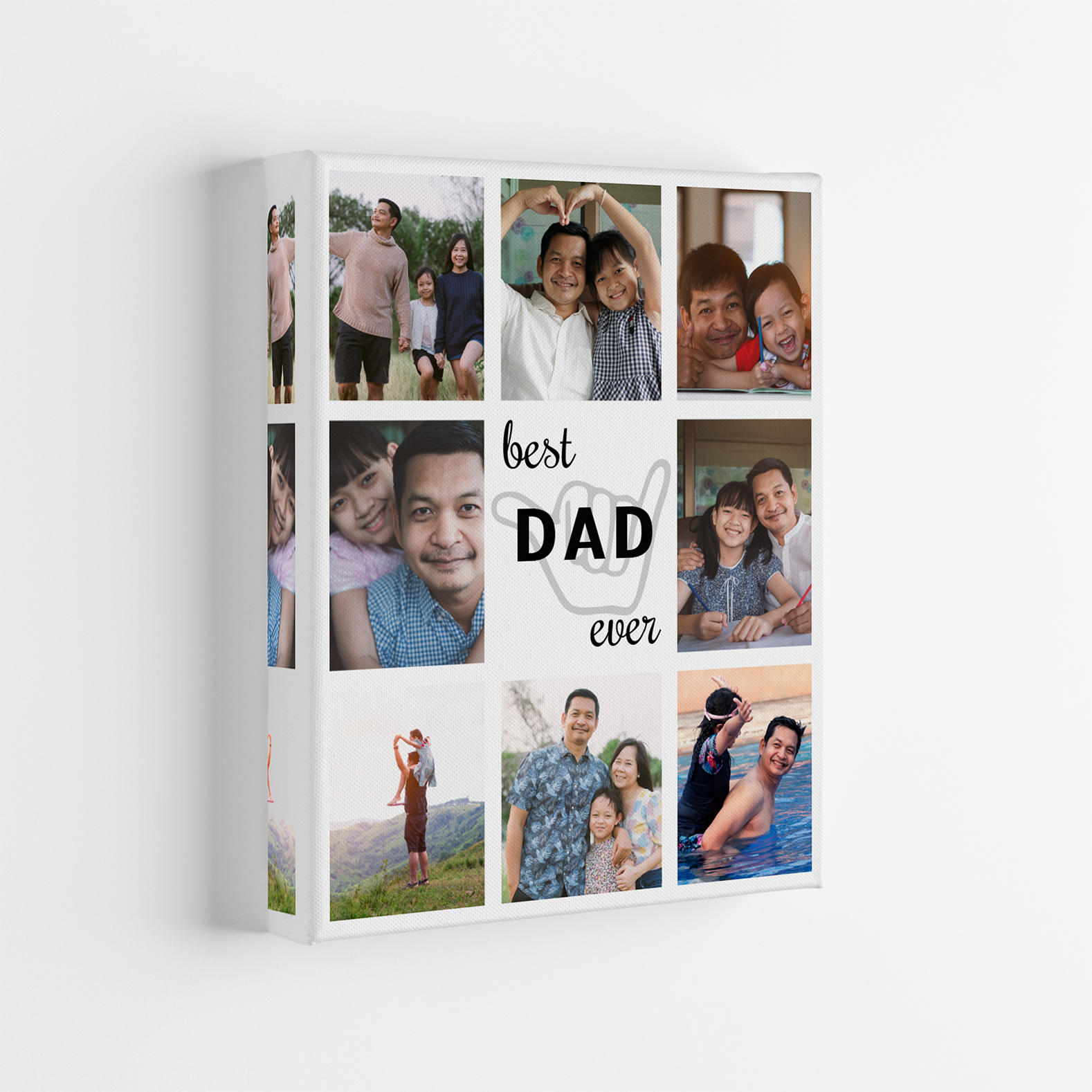 Photo Collage Canvas A personalized canvas collage featuring a dad and his family, perfect as a custom gift for any occasion