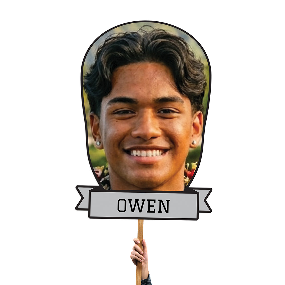 Giant Head Name Banner Foamcore Cut-out Sign