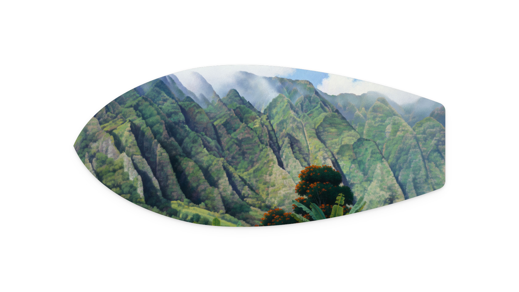 Ho'omaluhia | GR002 Metal Surfboard Print