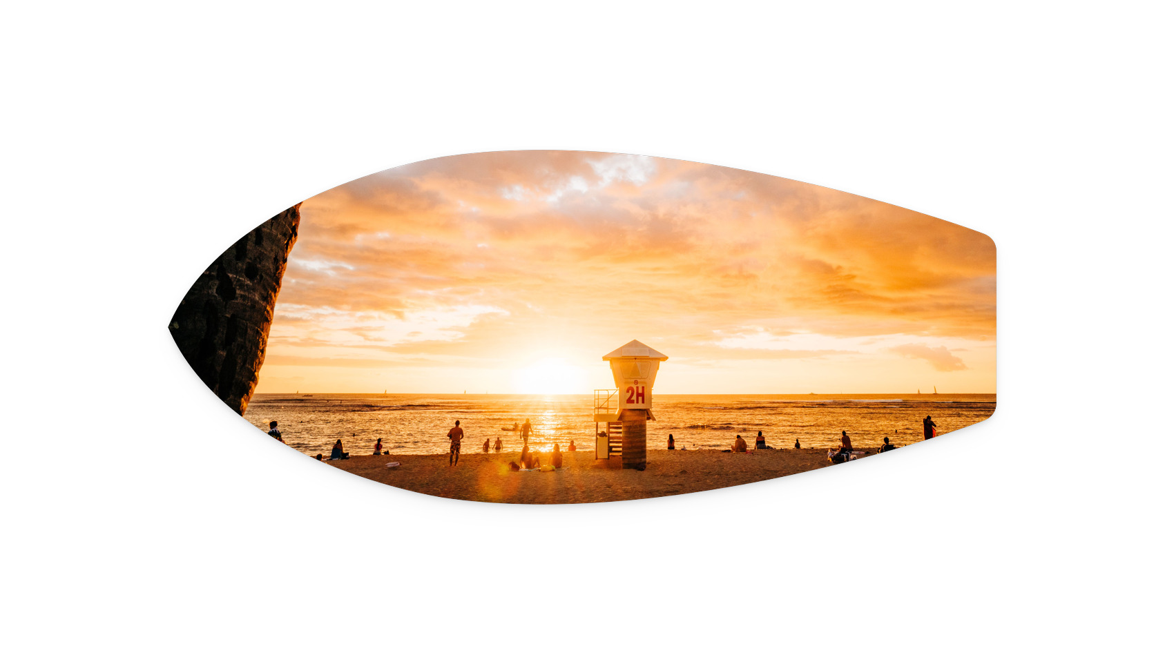 Kaimana Sunset | MK046 Metal Surfboard Print