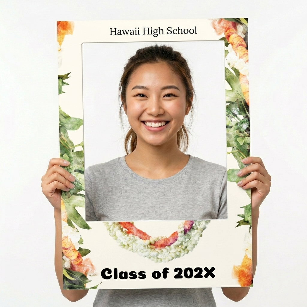 Lei Selfie Frame Foamcore Cutout