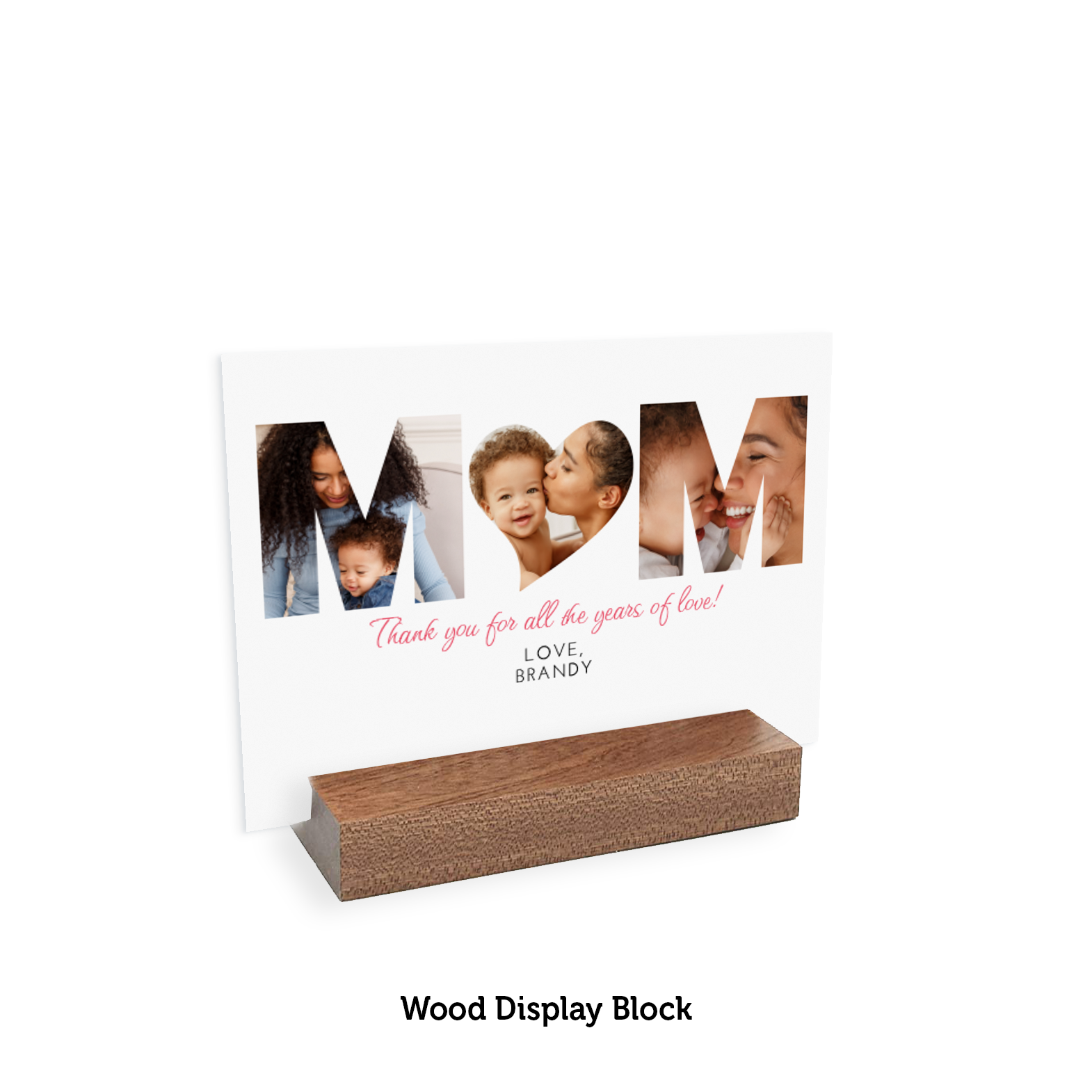 mother's day personalized photo print on wood stand