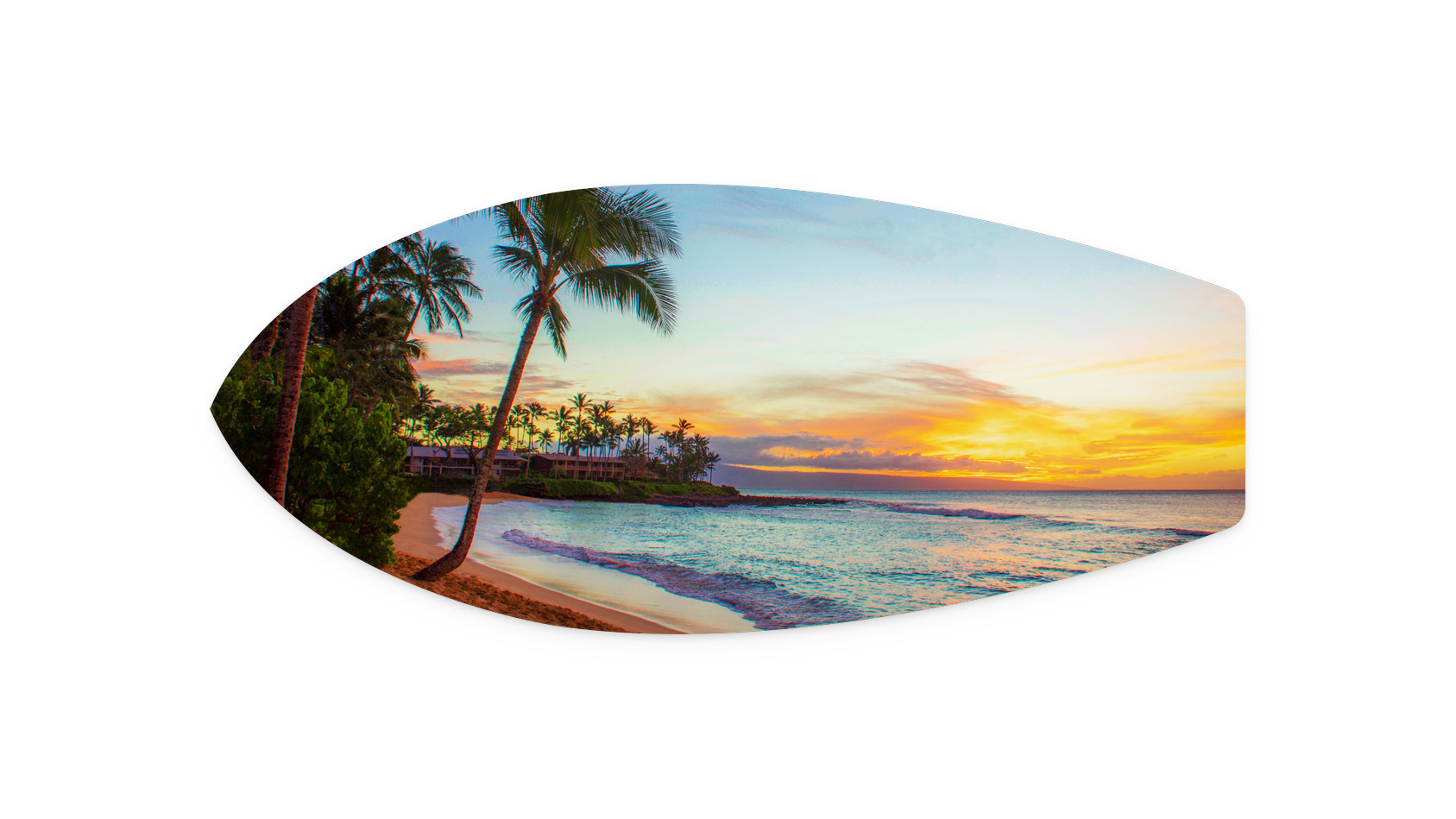 Napili Bay Tranquility | HWP030 Metal Surfboard Print