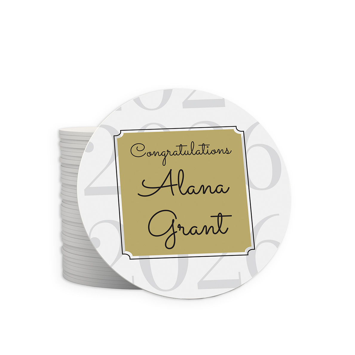 Special Frame Grad Party Matboard Circle Coasters 3.5"x3.5" Set of 54