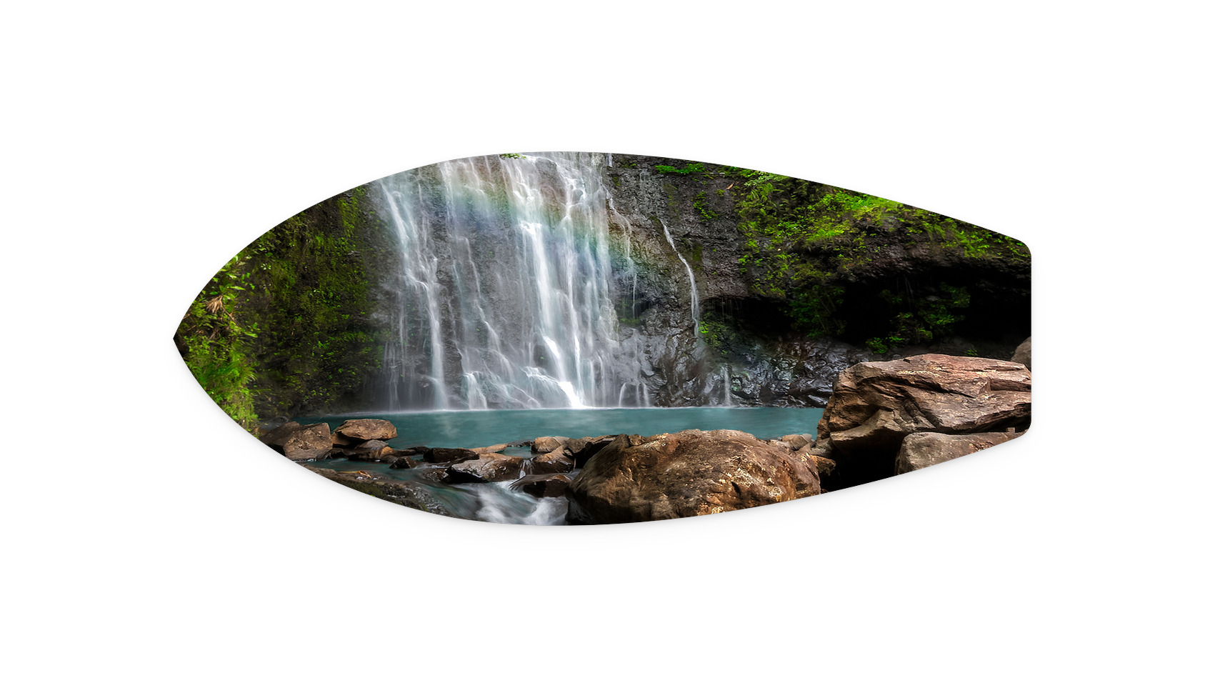 Wailua Cascade | RJB032 Metal Surfboard Print