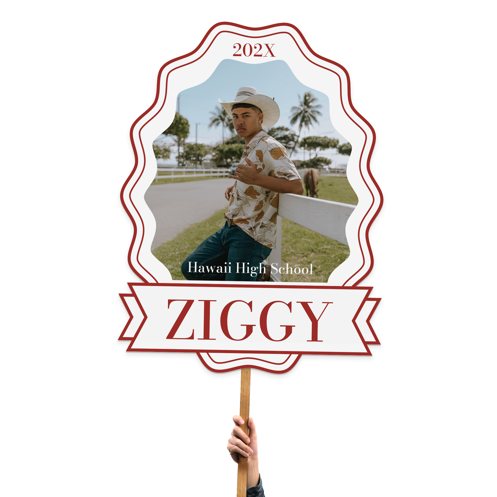 Wavy Frame Graduation Foamcore Sign Wavy frame foamcore sign for high school graduation photo props, featuring colorful designs and space for personalization.
