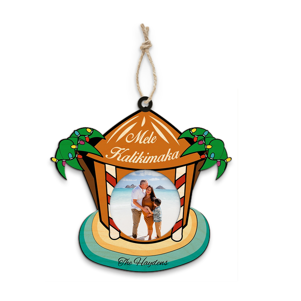 5"x5" Gingerbread House Photo Ornament