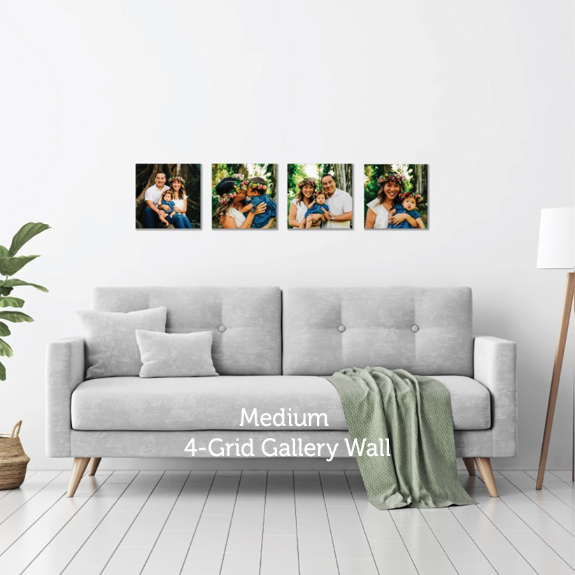 Medium 4-Grid Gallery Wall w/ 10"x10" Metal Prints