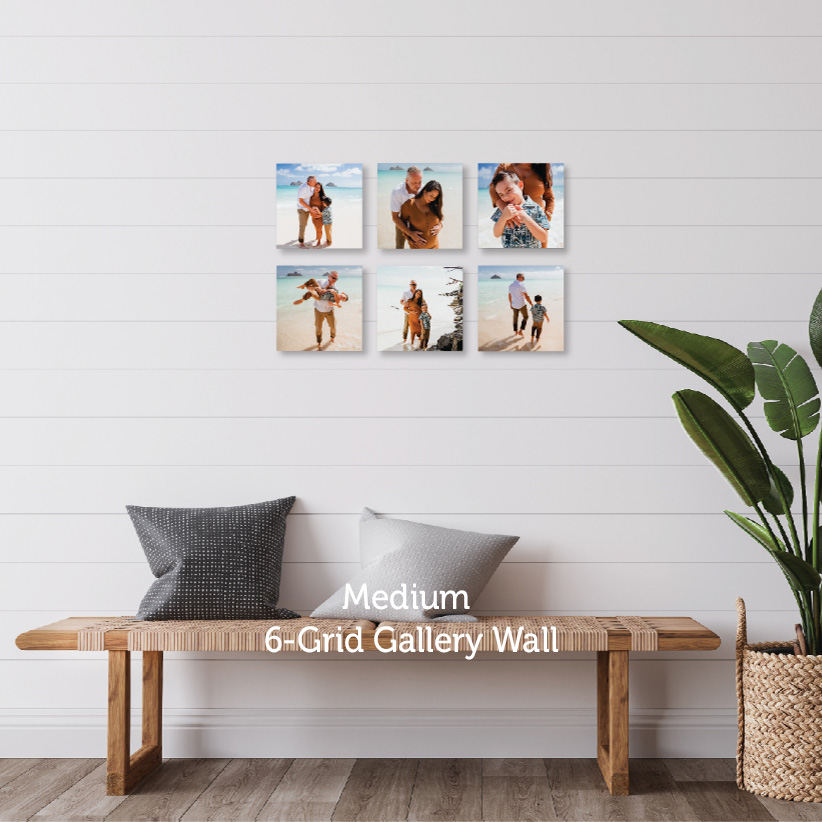 Medium 6-Grid Gallery Wall w/ 10"x10" Metal Prints