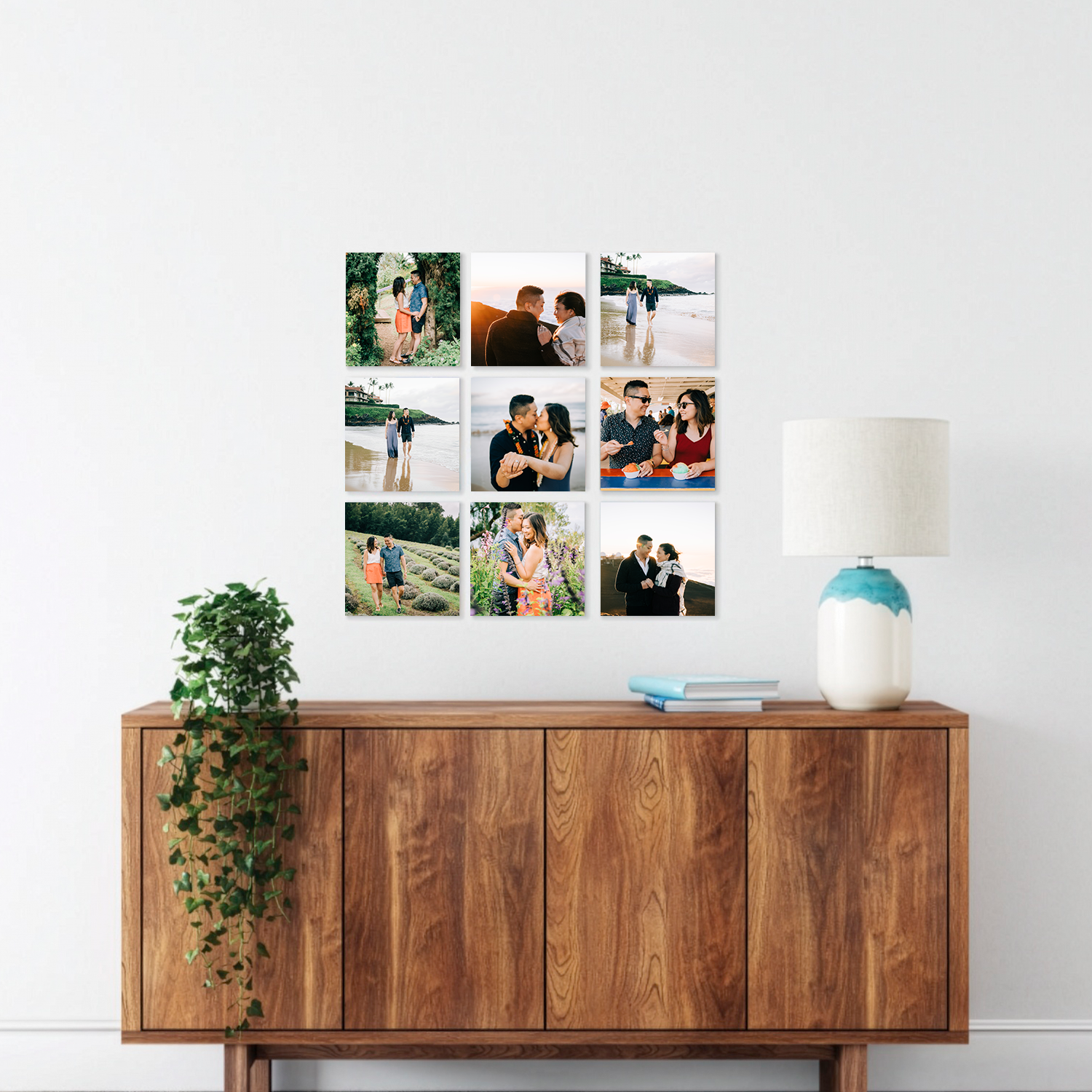 Small 9-Grid Gallery Wall w/ 8"x8" Metal Prints